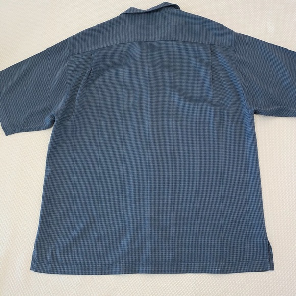 Tommy Bahama Blue White 100% Silk Shirt Large - Picture 5 of 6